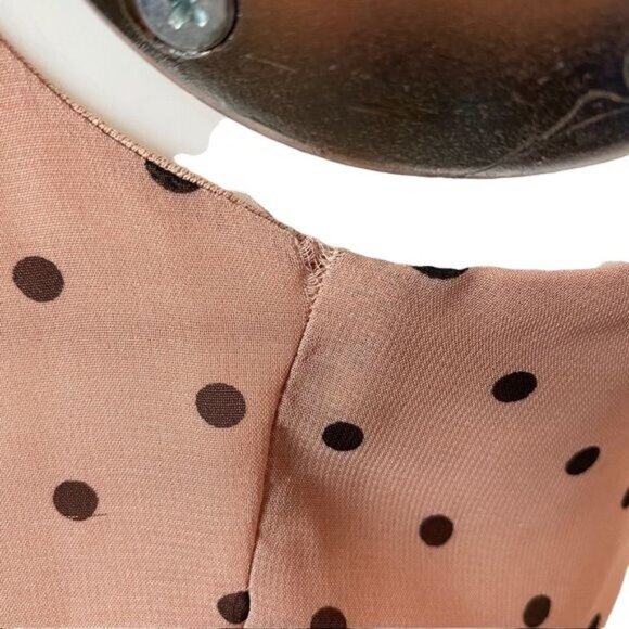 Sweet Storm Mauve Pink Black Polka Dot Blouson Dress Size S - Picture 6 of 12